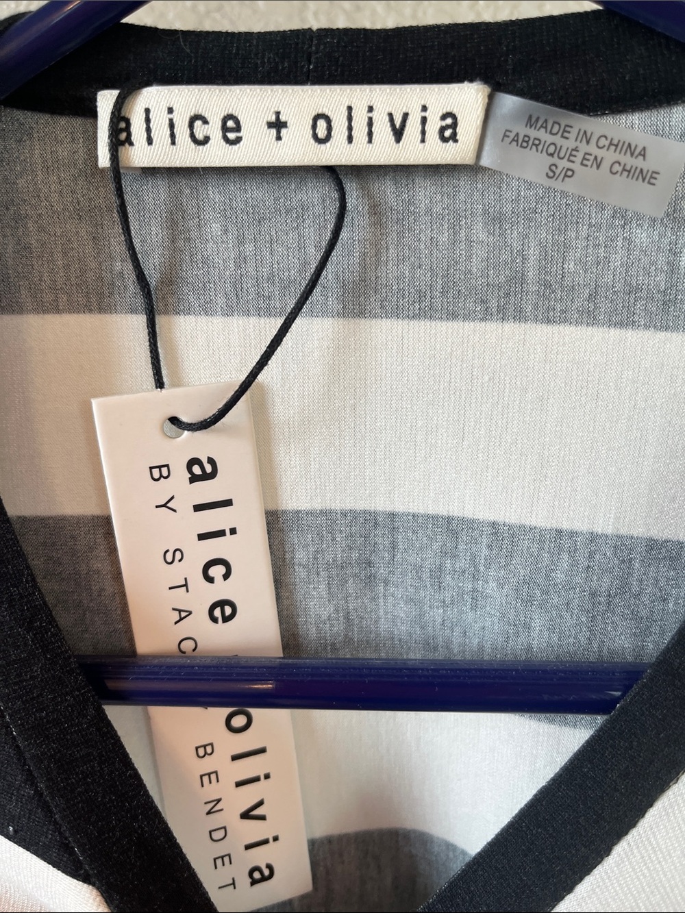 alice + olivia empire stripe cropped top size s NWT - Picture 2 of 7